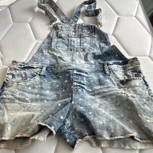 torrid Faded Blue Star Print Denim Shortalls